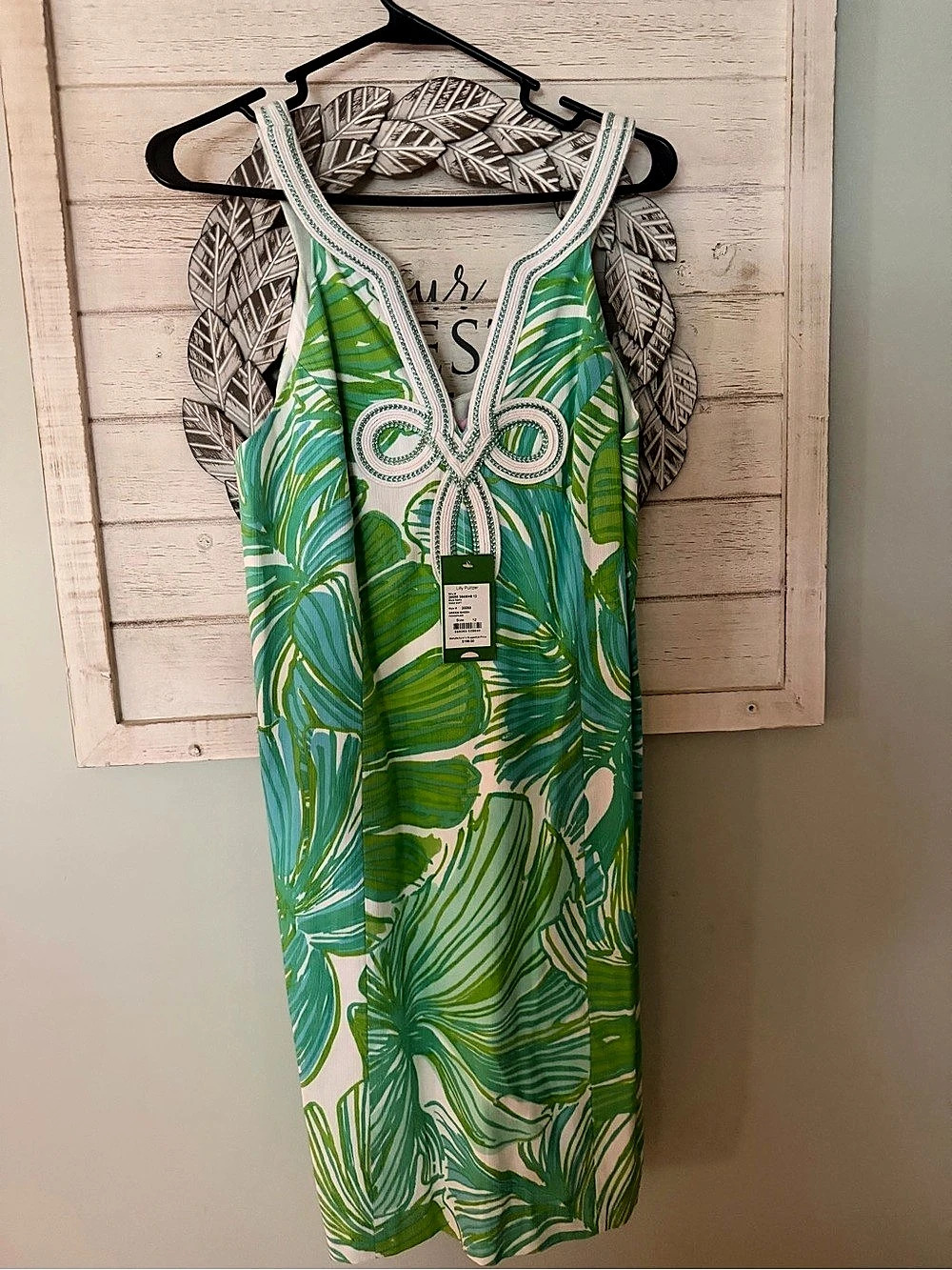 Lilly Pulitzer Willa Dress Printed Mini Dress Green & Blue Size 12 NWT